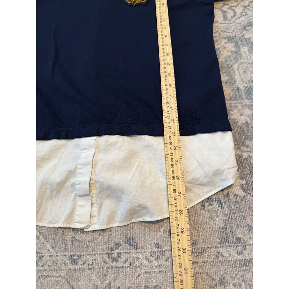 Lauren Ralph Lauren Long Sleeve Navy Twofer Sweater Large Preppy Nautical - Picture 4 of 6
